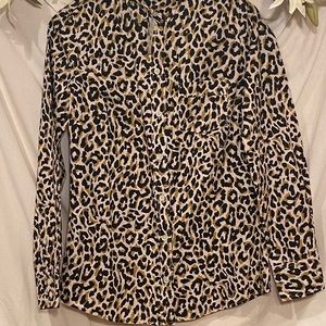 NWT JCrew leopard print cotton shirt.